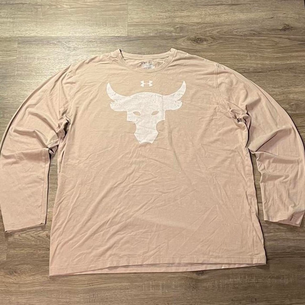 Under Armour Cream Heat Gear Brahma Bull Retro‎ Sportswear Long sleeve shirt XL